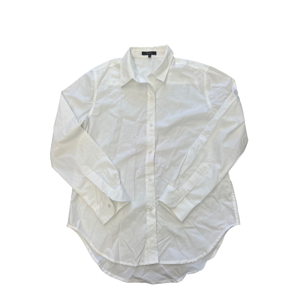 Quince 100% Organic Cotton Poplin Long Sleeve Shirt Classic White LB96558 Small